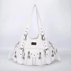 Angelkiss Damen Schultertasche aus PU-Leder – Große Hobo Handtasche mit Reißverschluss, Crossbody & Satchel für Alltag & Party