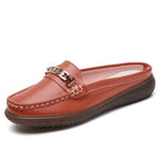 Sanzoog Damen Halbschuhe – Echtes Leder, bequeme Slip-On Loafers, Mokassins, Indoor- &amp; Outdoor Flats, große Größen 42-43 
