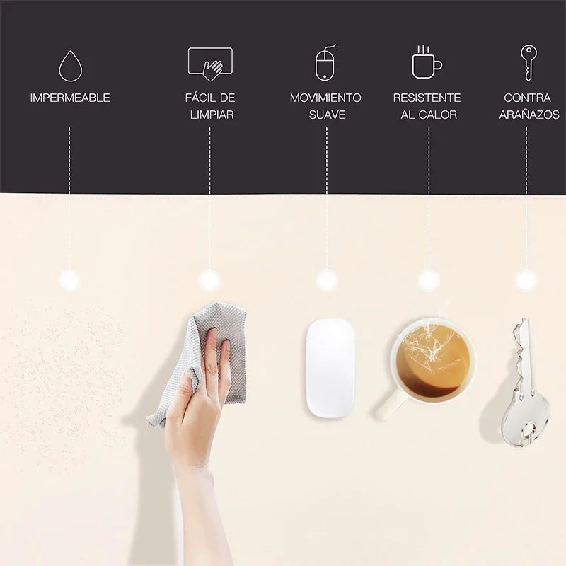 Großes Leder Mousepad & Desk Mat – Tragbare, wasserdichte PU Leder Schreibtischunterlage mit rutschfester Wildleder-Unterseite für Gaming & Büro