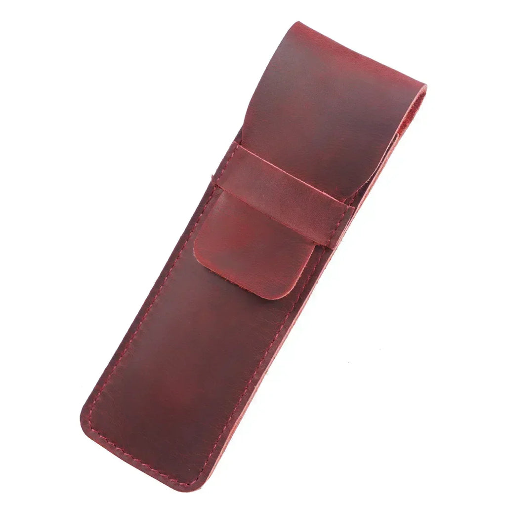 Handgefertigte Stiftemappe aus echtem Rindsleder – Vintage Füllfederhalter-Etui im ​​Crazy-Horse-Stil für Reisen &amp; Journaling 