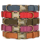 Personalisiertes Hunde-Halsband & Leinen-Set aus PU-Leder – Gepolstertes ID-Halsband mit gravierter Schnalle für kleine, mittlere & große Hunde