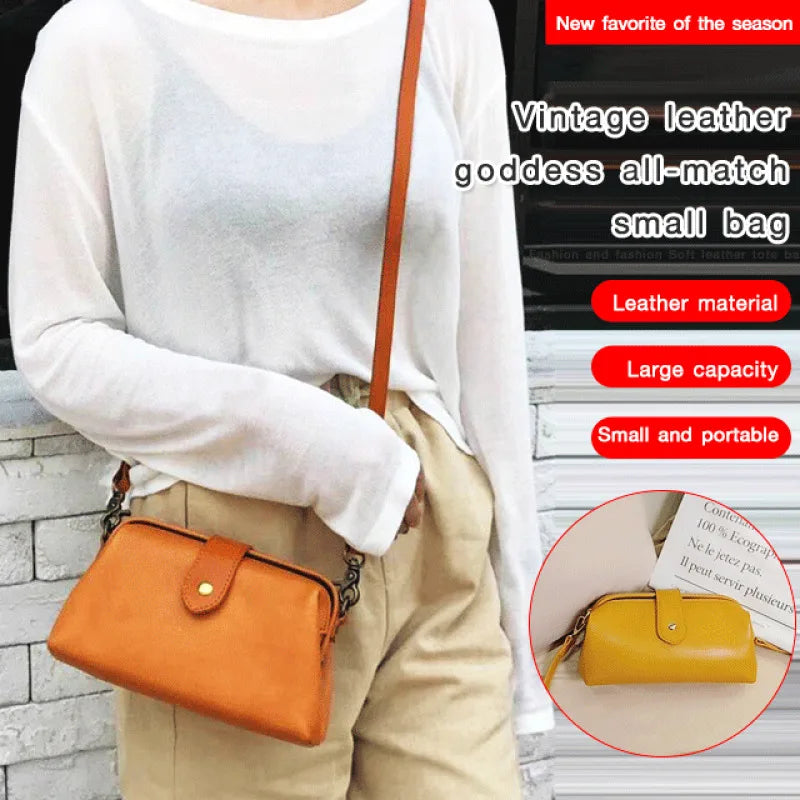 Mini bolso bandolera vintage para mujer - Bolso pequeño para viajes y maquillaje, bolso de almacenamiento versátil y portátil con apariencia de cuero