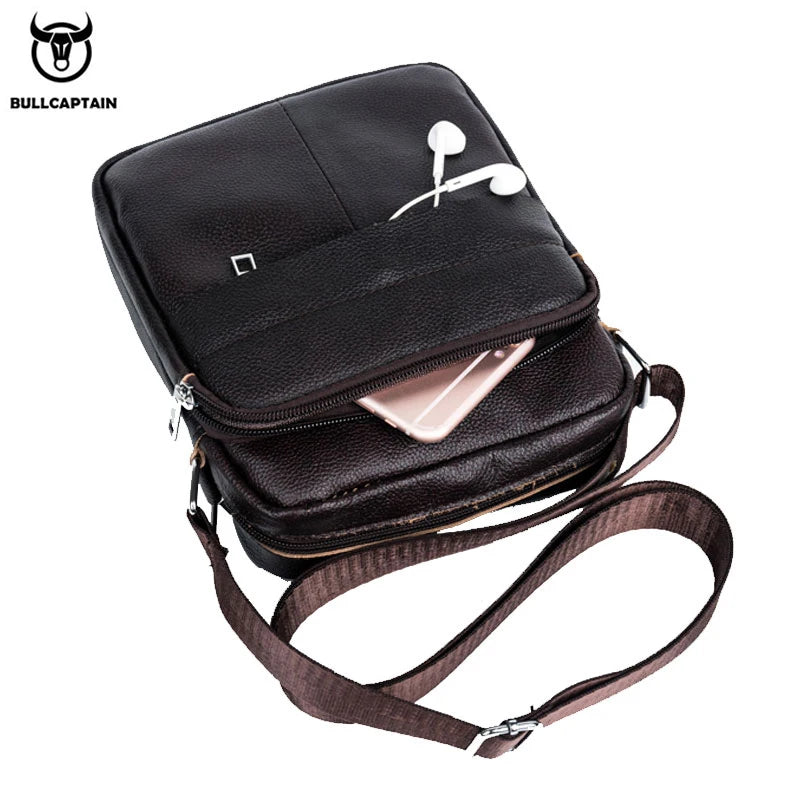 BULLCAPTAIN Sac messager en cuir pour hommes – Sac à dos haut de gamme pour affaires, voyages et loisirs