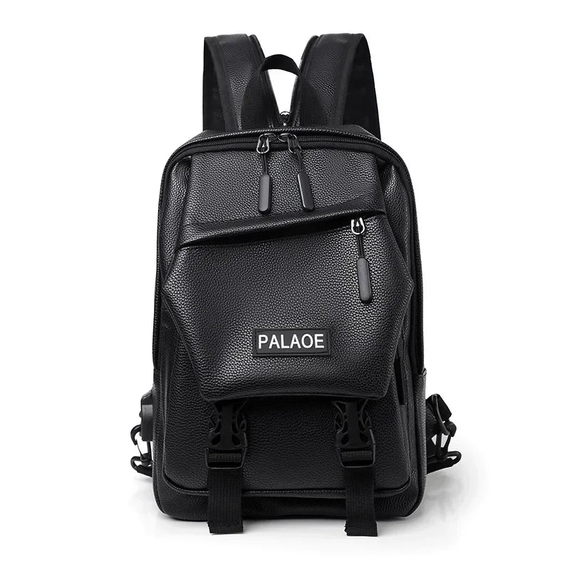 YUESKANGAROO Mini Herren Rucksack aus PU-Leder – Kompakter Fashion Rucksack & Chest Bag für Alltag & Reise