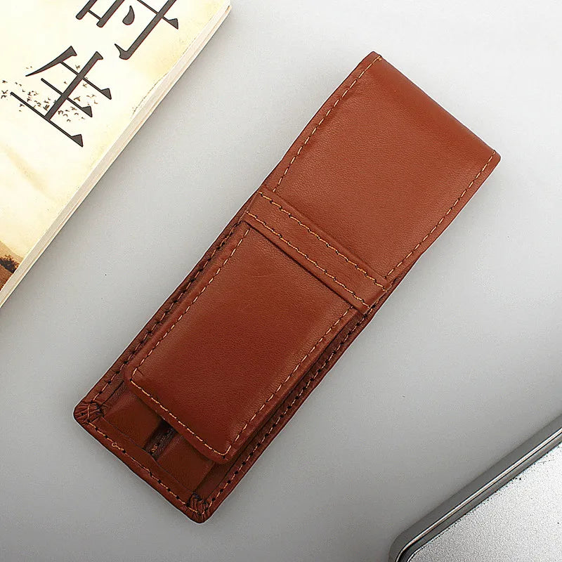 PU Leder Füllfederhalter Etui für 2 Stifte – Elegantes schwarzes Pen Case für Büro & Business Geschenk