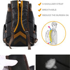 TANGHAO Herren Leder Rucksack – Vintage 15,6 Zoll Laptop Daypack, Wasserdicht & Langlebig für Reisen, Schule und Alltag