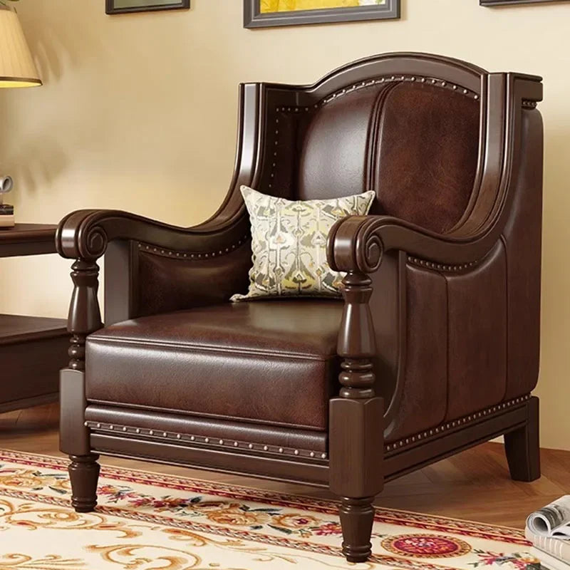 Lujoso sofá de cuero de diseño en estilo Chesterfield: sofá relax con asiento con almohada de alto rebote, moderno sofá lounge para habitaciones y jardines de invierno