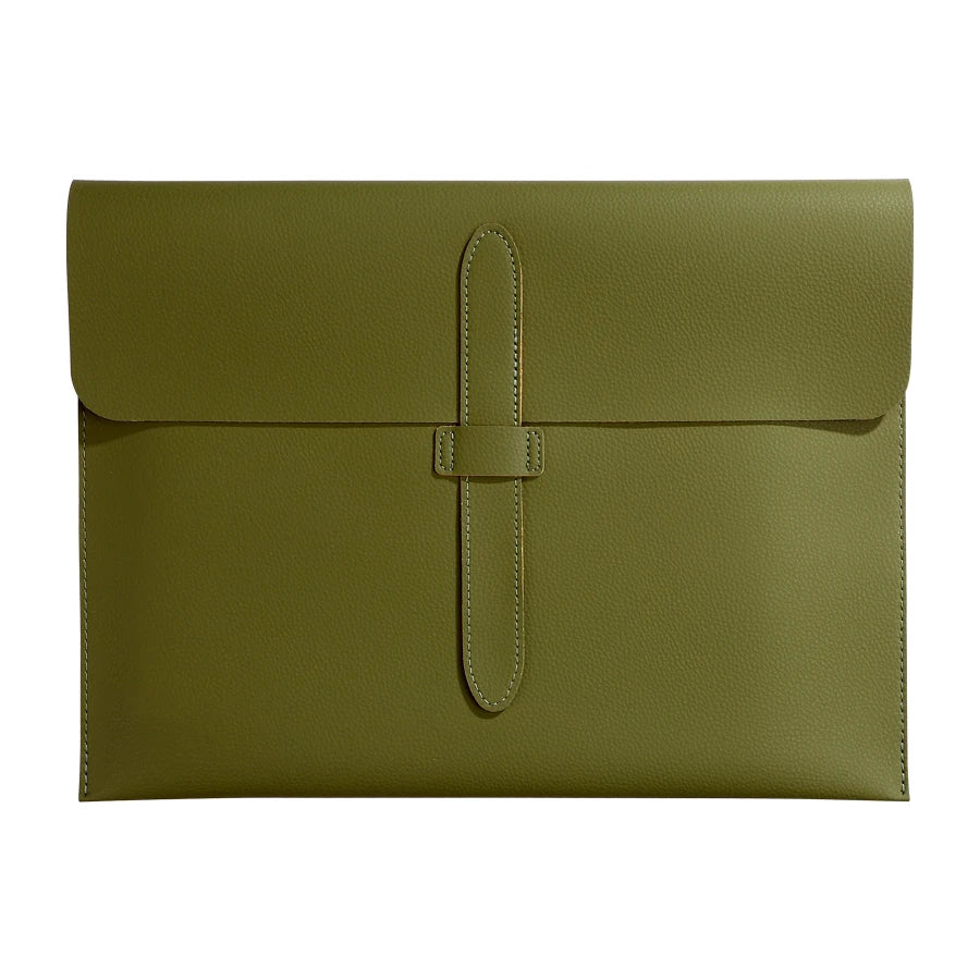 A4 Leder Dokumententasche aus dickem Echtleder – Hochwertige A4 Mappe für Business, Schule & Büro