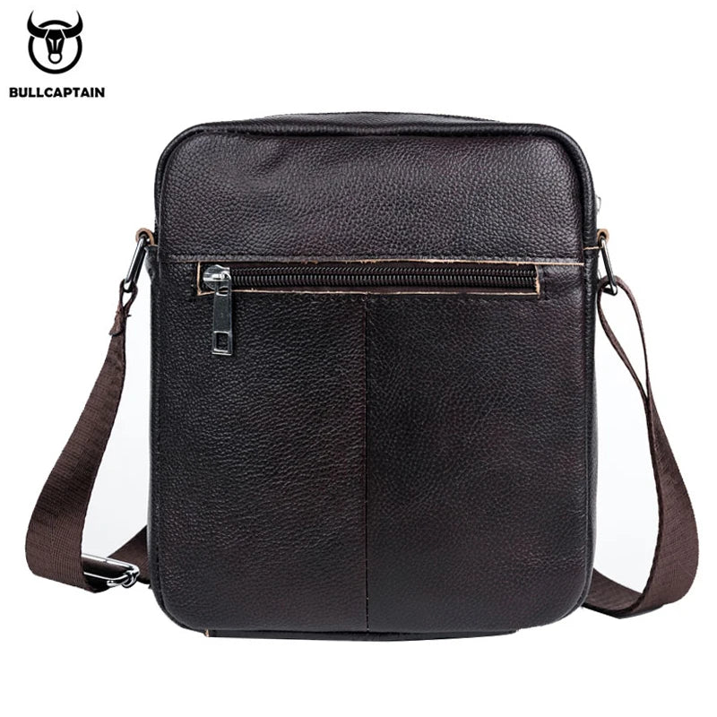 BULLCAPTAIN Herren Leder Messenger Bag - Hochwertige Schultertasche für Business, Reisen &amp; Freizeit