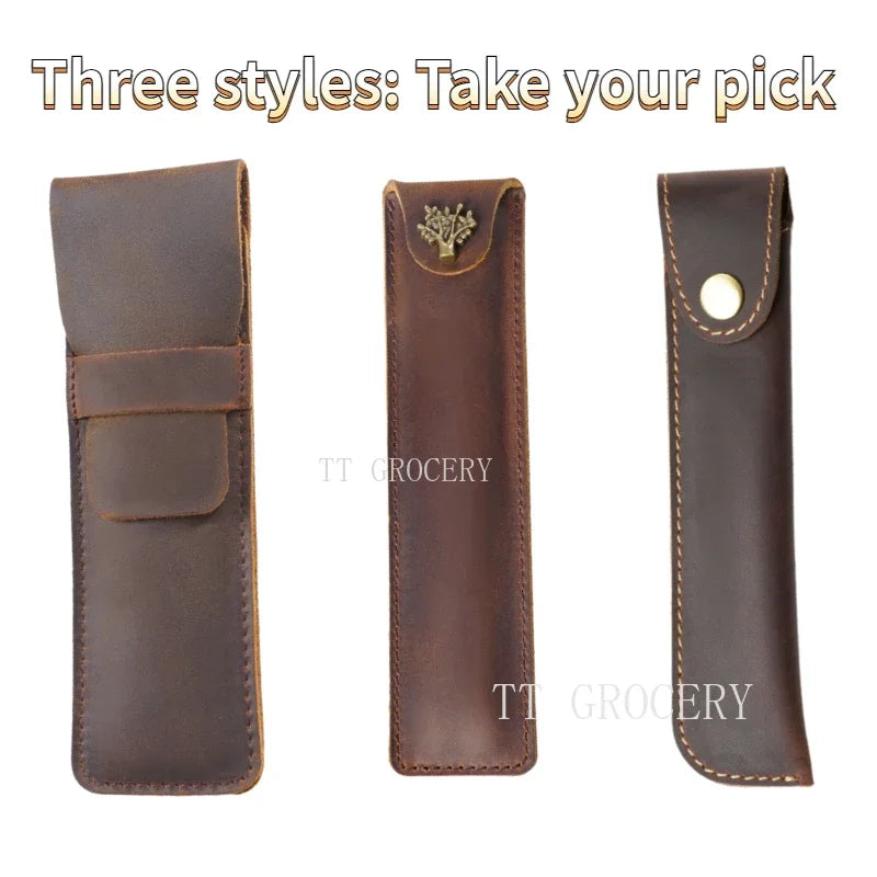 Vintage Leder Stifteetui aus Echtleder – Handgefertigtes Retro Pen Case für Füllfederhalter & Schreibwaren | Schutz & Stil für Schule & Büro