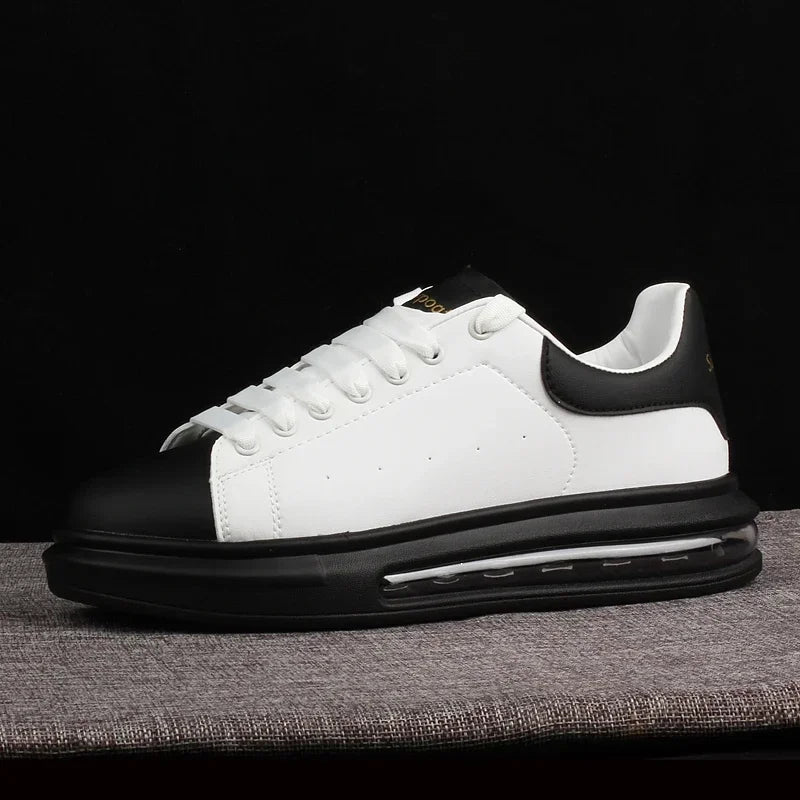 HUISONG Herren Sneakers – Designer Casual Schuhe aus Leder, Plattform-Sneaker, modisch & komfortabel für Alltag und Walking