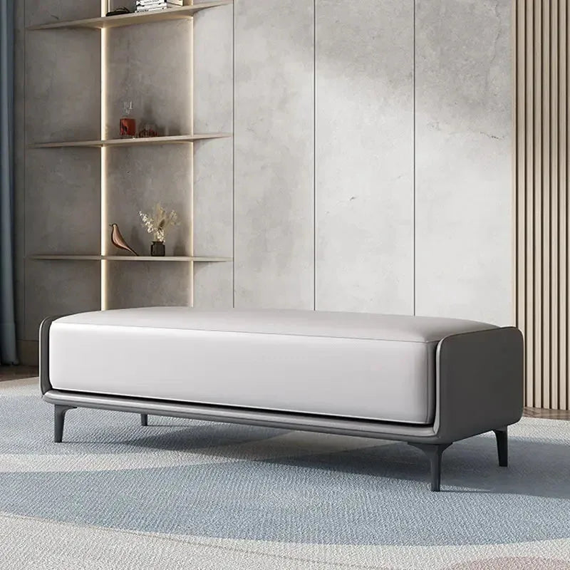 Luxuriöser Leder Sitzhocker & Bettbank im italienischen Stil – Moderne Ottoman Bench für Schlafzimmer, Wohnzimmer & Ankleide (120 cm)