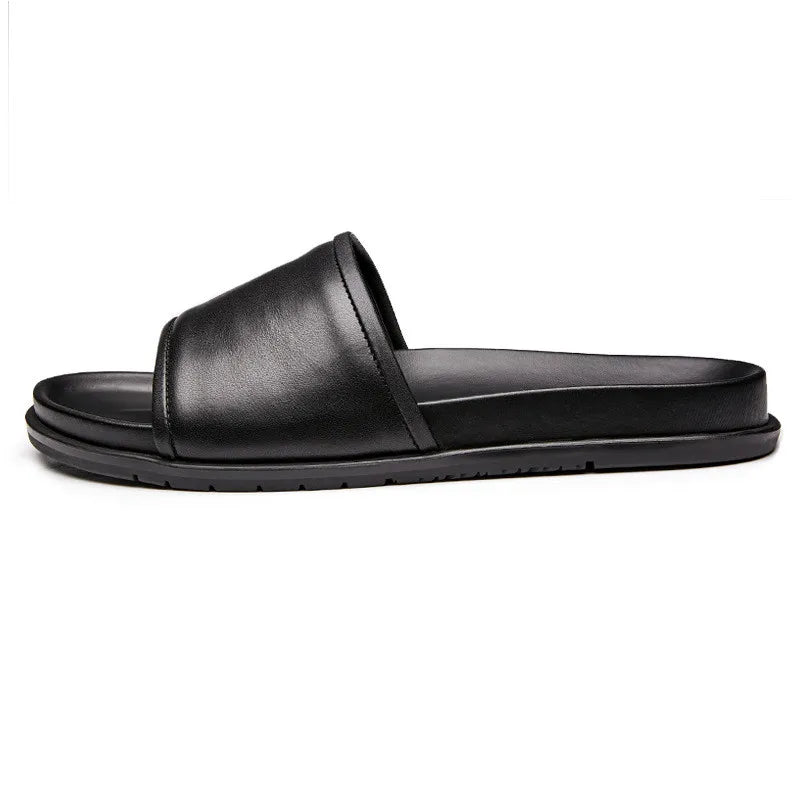 ZXQ Herren Luxus Leder Slipper 2025 – Handgefertigte Sommer Slides aus echtem Rindsleder, cómodas sandalias casuales para hombres 