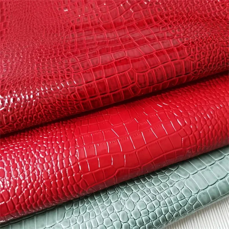 PU Kunstleder mit Krokodil-Prägung – Eleganter Lederstoff für DIY, Taschen, Möbel & Dekoration