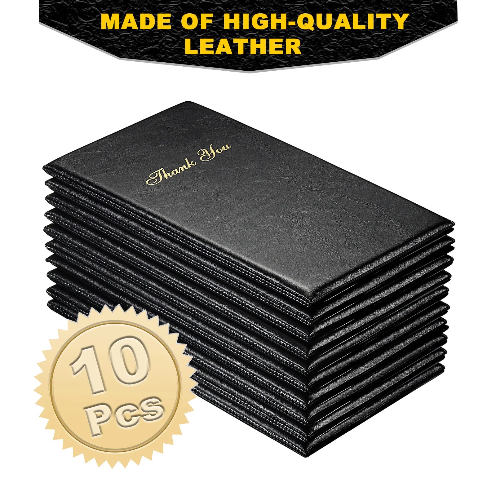 10er Set Leder Rechnungsmappe für Gastronomie – Hochwertige Guest Check Folder & Rechnungspräsenter für Restaurant, Café & Bar