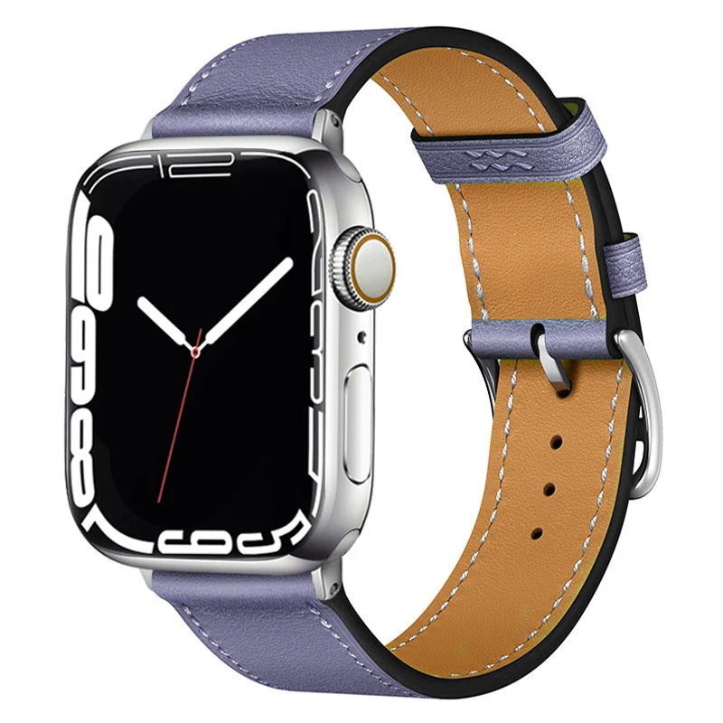 Echtes Lederarmband für Apple Watch – Hochwertiges iWatch Armband 38–49 mm für Series SE, 3–10 & Ultra mit Metallschließe