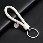 13 cm geflochtener PU-Leder Schlüsselanhänger – Farbiger Keyring für Damen &amp; Herren, modisches Auto- &amp; Taschen-Accessoire mit Metallring