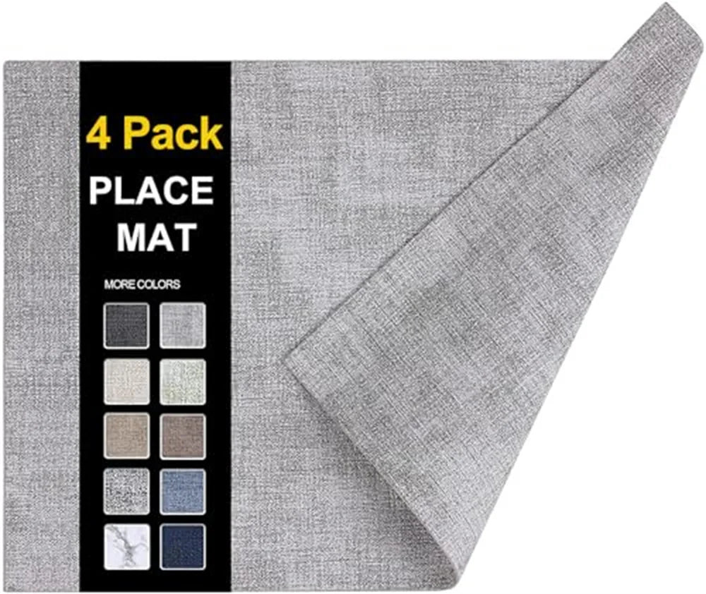 Kitinjoy PU-Leder Tischsets – Rutschfeste, hitzebeständige & wasserdichte Platzmatten aus Kunstleder für Esstisch, Küche & Schreibtisch (6er Set)