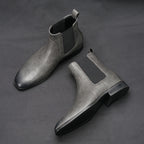 hecrafted Herren Chelsea Boots 2024 – Komfortable Retro Lederstiefel mit Elastikband, Größen 40-46