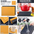 Wendbare PU-Kunstleder Tischsets & Untersetzer – Hitzebeständige, rutschfeste Platzmatten im modernen Design für Esstisch & Weihnachtsdeko (Set mit 4)