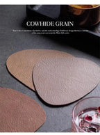 4er Set Leder Untersetzer rund – Kunstleder Getränkeuntersetzer mit Logo, stilvolle Tassenunterlagen für Kaffee, Tee & Tischdekoration