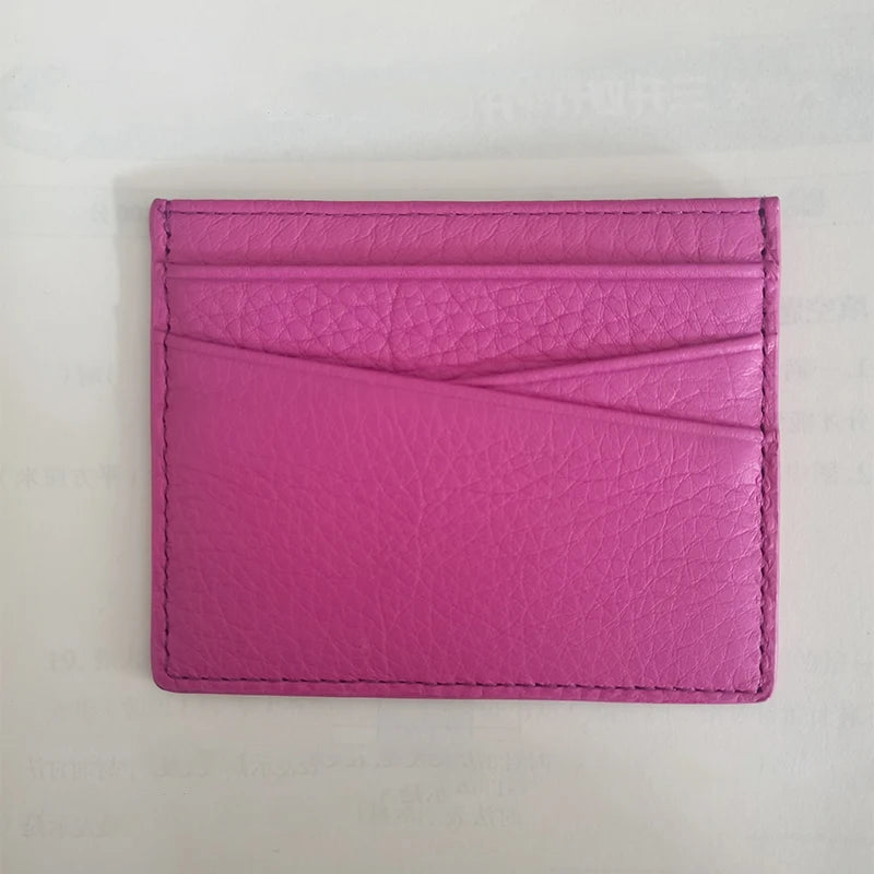 Véritable carte avec initiales – Slim Luxus Card Holder aus Rindsleder für Damen &amp; Herren | Porte-monnaie personnalisé