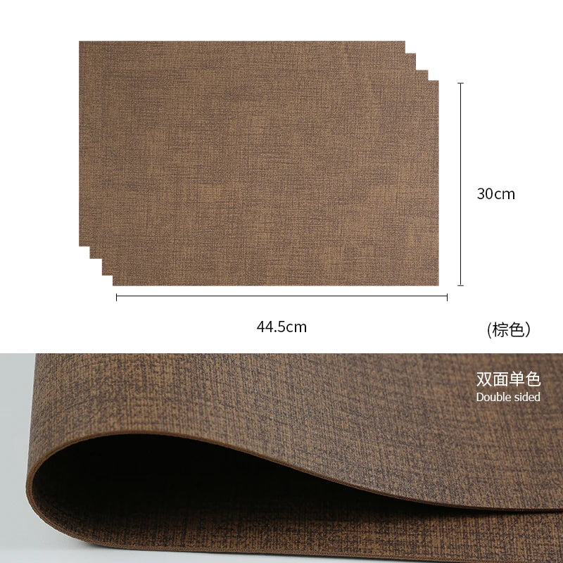 Tabletex Luxuriöse PVC-Kunstleder Tischsets in Weiß – Stoffoptik, wasserdicht & pflegeleicht im japanischen Stil (4er Set)