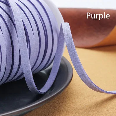 Flaches geflochtenes Kunstveloursband 5 mm – 5 Yards Faux Suede Kordel für Schmuck, Armbänder & DIY Handarbeit