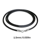 Wasserfeste geflochtene Lederkette 40–65 cm – Gewachste Lederkordel mit Edelstahl-Karabiner für Damen &amp; Herren (1–3 mm)