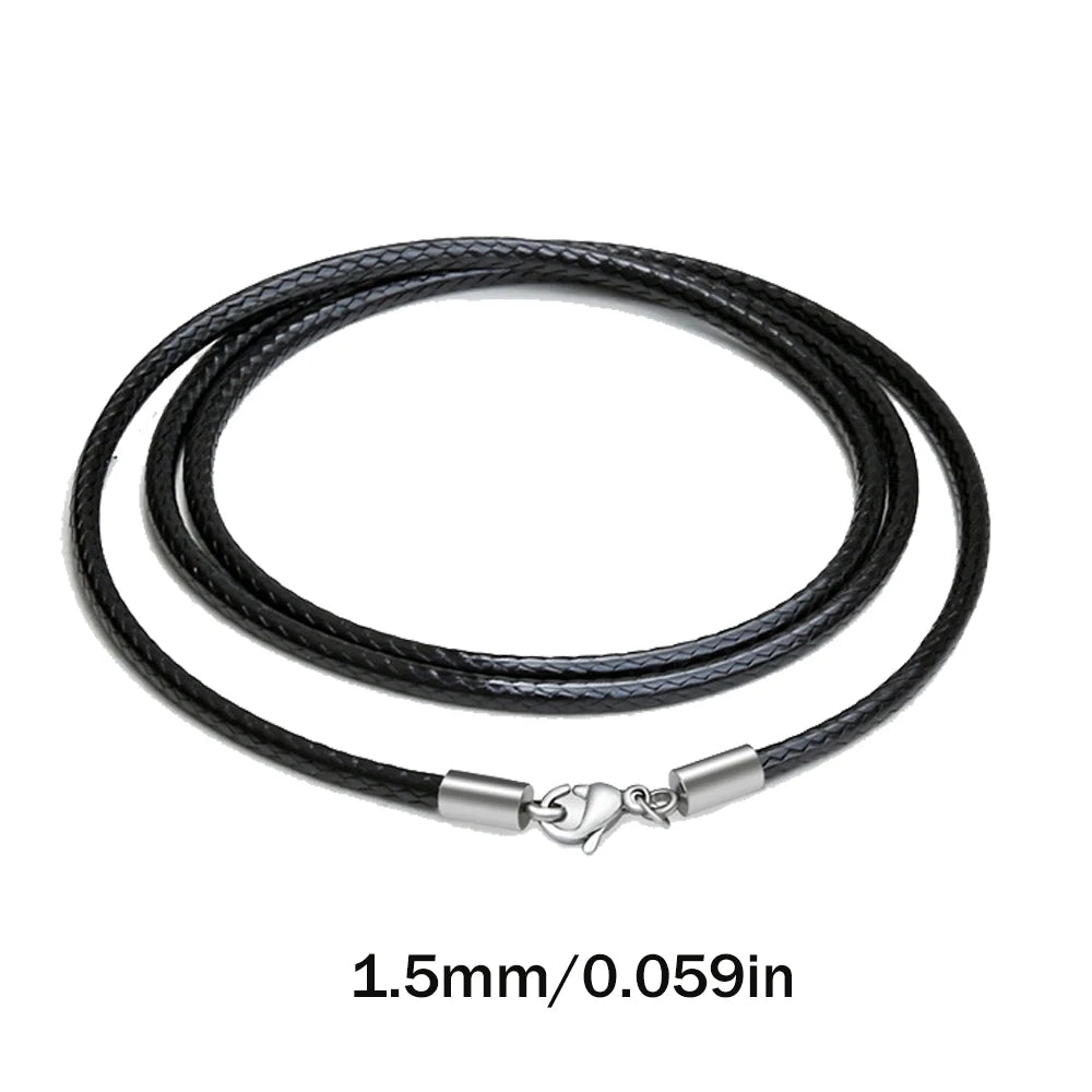 Wasserfeste geflochtene Lederkette 40–65 cm – Gewachste Lederkordel mit Edelstahl-Karabiner für Damen & Herren (1–3 mm)