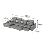 Modernes italienisches Leder Sofa mit Stauraum & elektrischer Funktion – Platzsparendes Kombinationssofa für kleine Wohnungen, elektrisch verstellbar