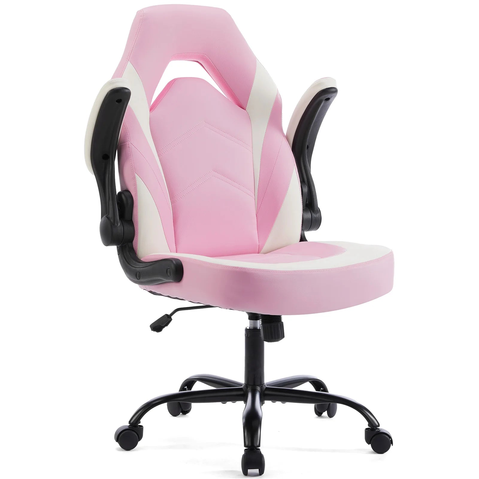 JHK Ergonomischer Bürostuhl & Gaming Chair aus PU-Leder – Höhenverstellbarer Racing Drehstuhl mit klappbaren Armlehnen für Homeoffice & Computer