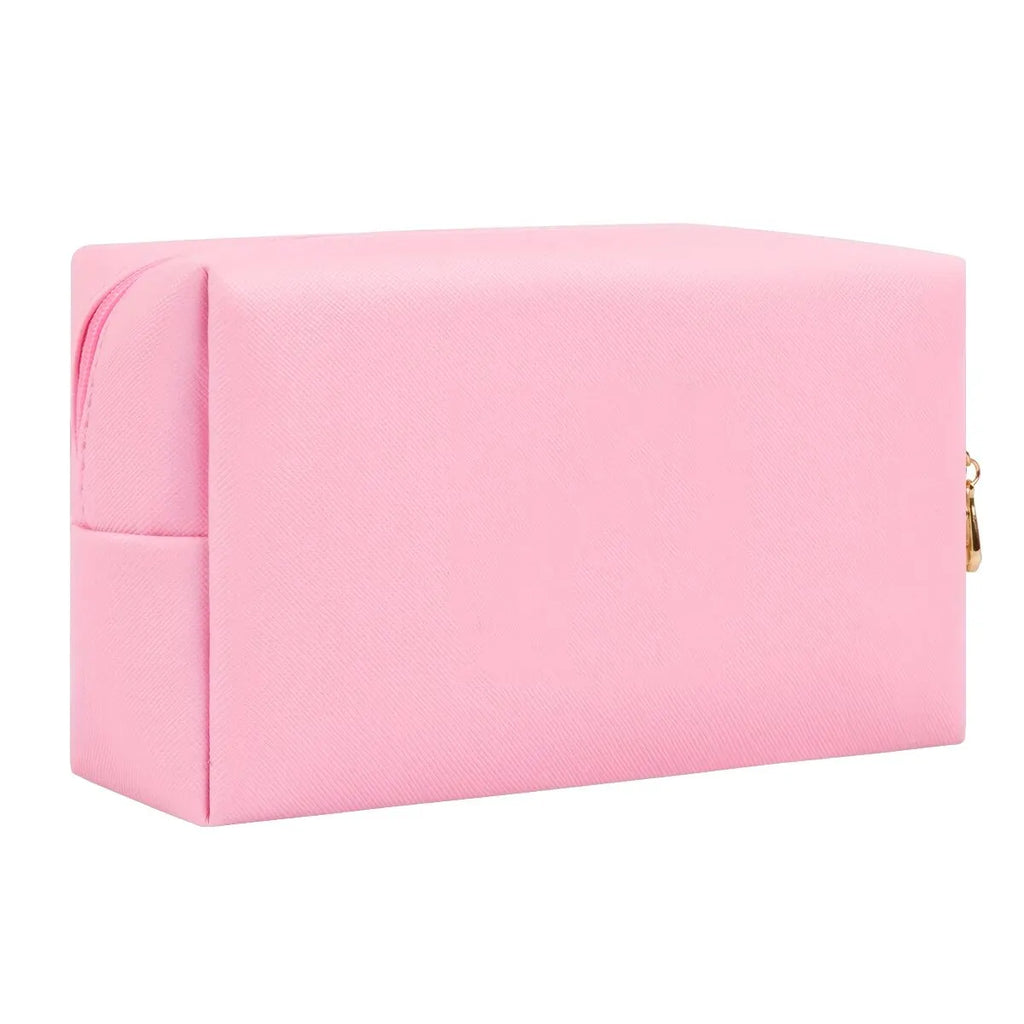 Make-up Tasche mit Initialen – Preppy Kosmetiktasche aus PU Leder, wasserdicht, tragbar & personalisierter Reise-Kulturbeutel