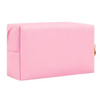 Make-up Tasche mit Initialen – Preppy Kosmetiktasche aus PU Leder, wasserdicht, tragbar & personalisierter Reise-Kulturbeutel