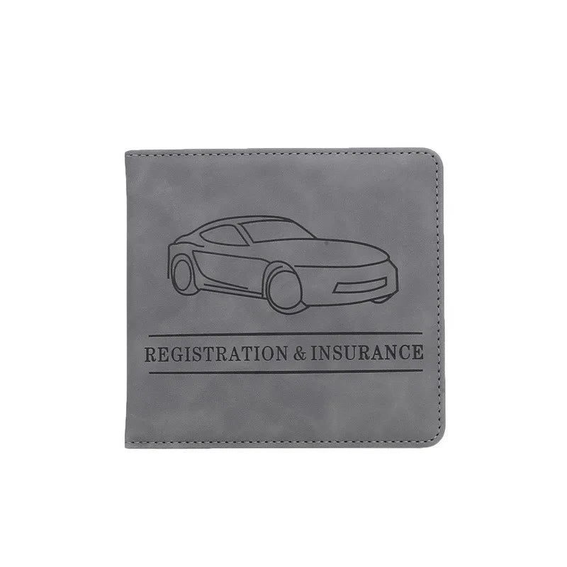 Auto Dokumentenmappe aus PU-Leder – Fahrzeugschein- &amp; Führerscheinhülle für Versicherung, Karten &amp; Ausweise | Stilvolle Fahrer-Dokumententasche 