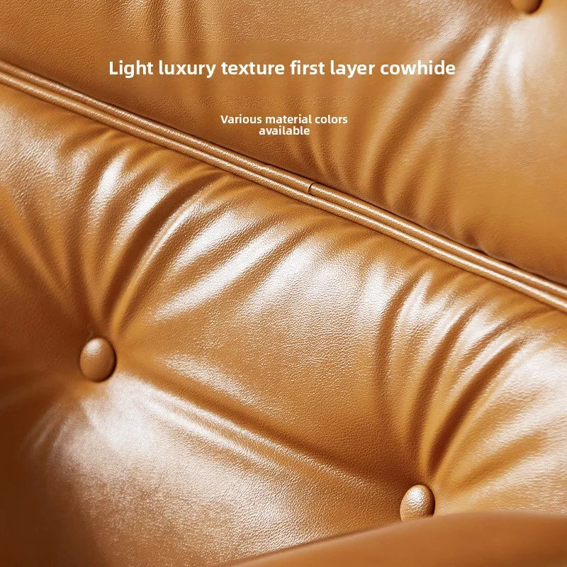 Ergonomischer Robin Bürostuhl aus Leder – Komfortabler Homeoffice- & Studienstuhl im Light-Luxury Design mit Armlehnen