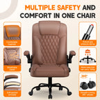 Daccormax Multifunctional Office Chair, Premium Leather Executive Chair, Comfortable Headrest and Armrests, Breathable Backrest.
