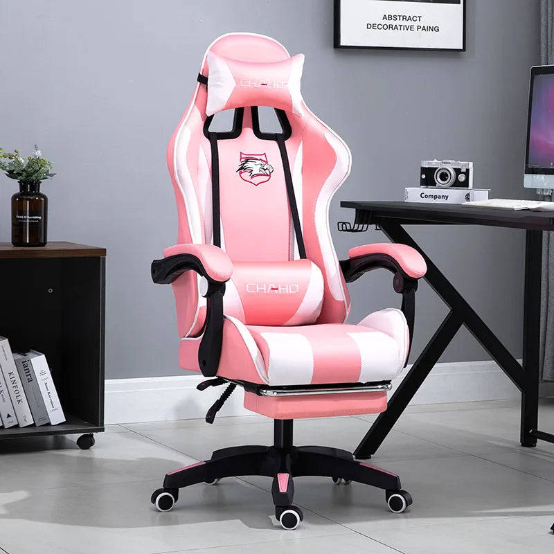 Gaming Chair 2025 aus PU-Leder – Ergonomischer Drehstuhl mit hoher Rückenlehne, Liftfunktion & Rollen für Schlafzimmer, Büro & Gaming Setup