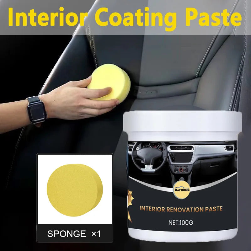 Auto Innenraum Renovierungspaste 100 g – Pflegewachs für Leder, Kunststoff & Gummi | Glanz, Schutz & Auffrischung