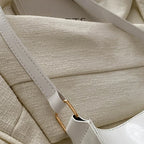 Retro PU-Leder Schultertasche für Damen – Modische Unterarmtasche in Einfarbig, Leichte Handbag