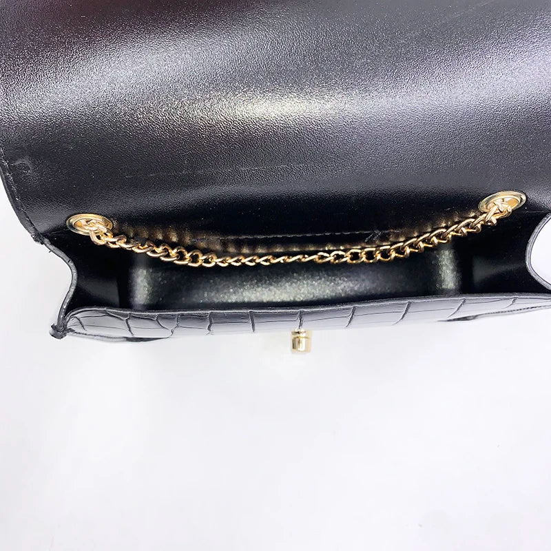 ZDARLBO Damen Hip-Hop Bauchtasche – Krokodil-Optik PU-Leder, Ketten- & Crossbody Bag, Lustige Gürteltasche für Frauen