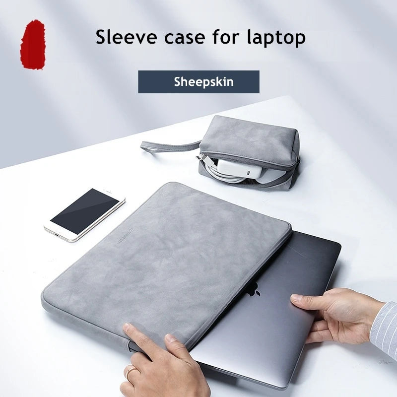 PU-Leder Laptophülle – Elegante Laptop-Tasche für 12–16 Zoll MacBook, ASUS, Huawei & Notebook, Unisex