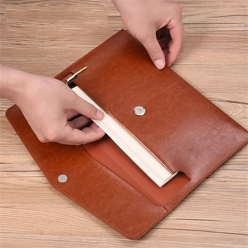 A4 / A6 Leder Dokumentenmappe aus PU-Leder – Eleganter File Folder & Organizer für Schule, Büro & Verträge