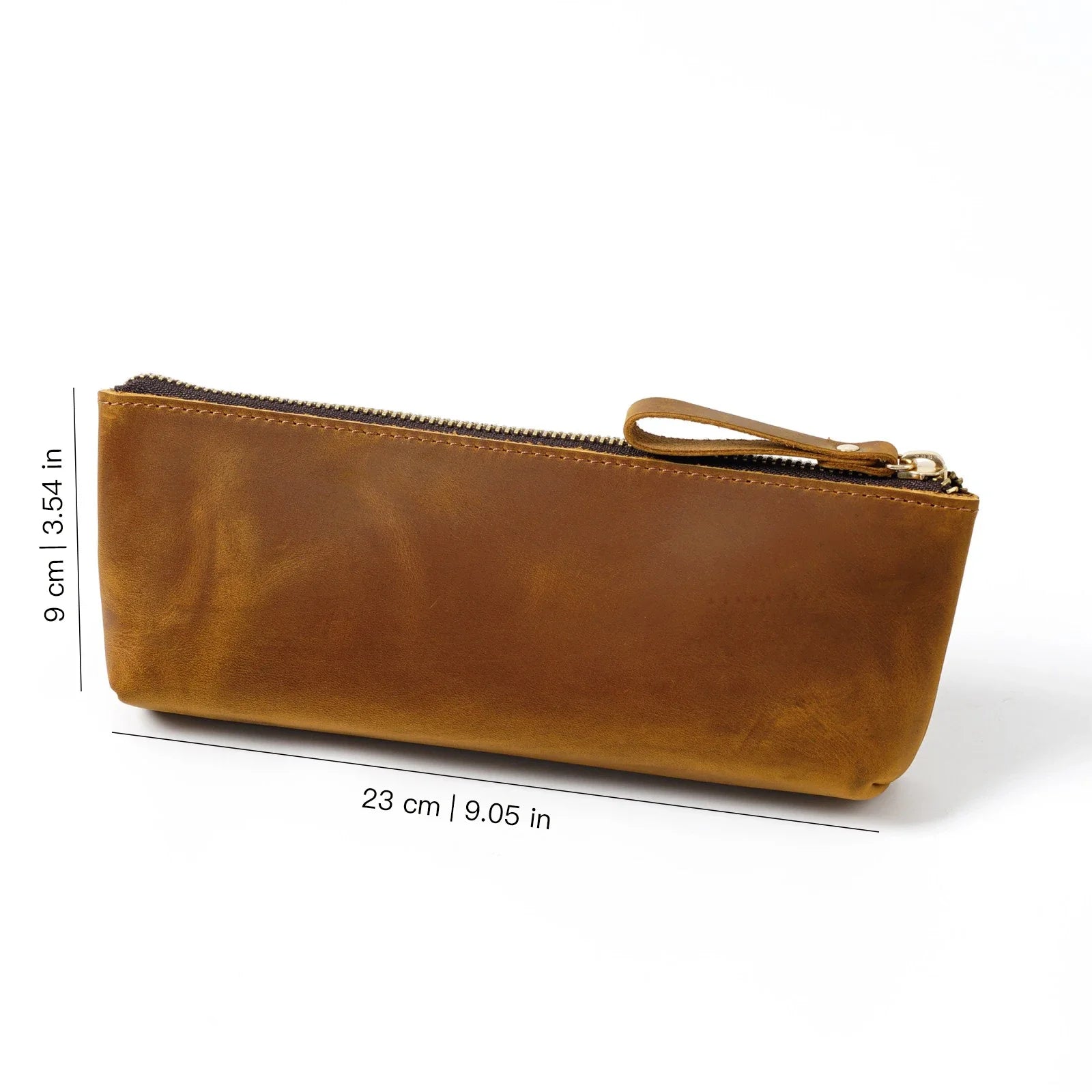 Echtes Leder Stifteetui mit Reißverschluss – Großes Pen Case für Notizbücher, Journals & Rollerball Pens