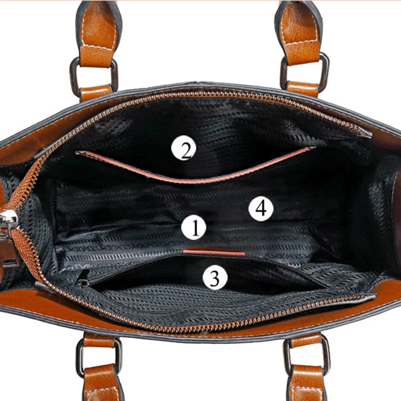 Damen Handtasche aus echtem Leder – Vielseitige Tote Bag & Crossbody Tasche aus Rindsleder für Büro, Shopping & Alltag
