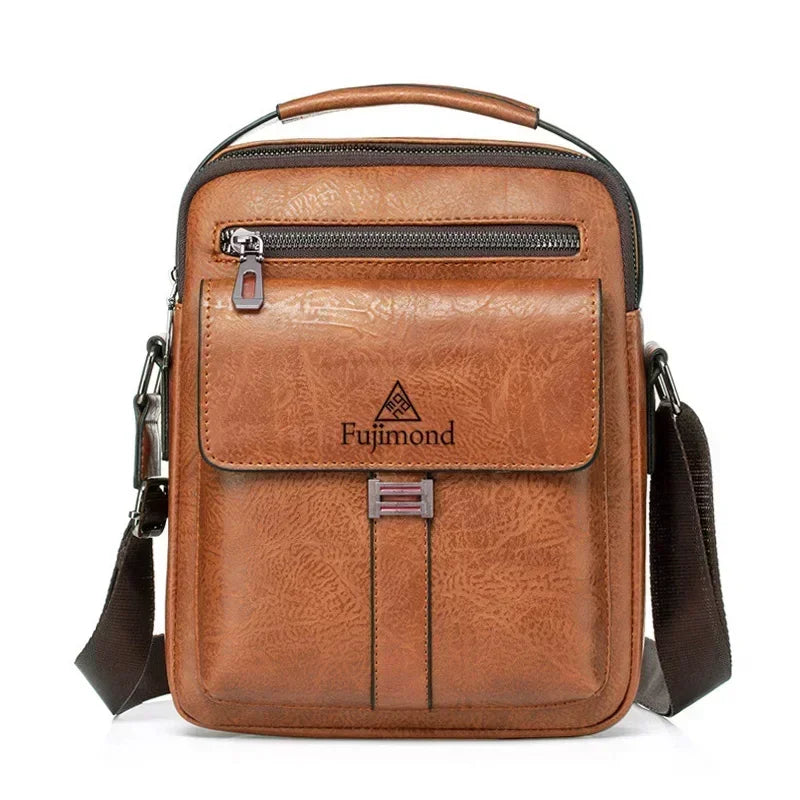 Herren PU-Leder Schultertasche – Stylische Crossbody Tasche para exteriores, deportes, viajes y paseos