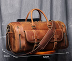 MUNUKI Vintage Crazy Horse Leder Reisetasche - Große Herren Duffle Bag aus echtem Rindsleder, robuste Weekend- &amp; Travel Tote Bag 