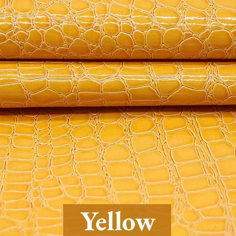 PU Kunstleder mit Krokodil-Prägung – Eleganter Lederstoff für DIY, Taschen, Möbel & Dekoration