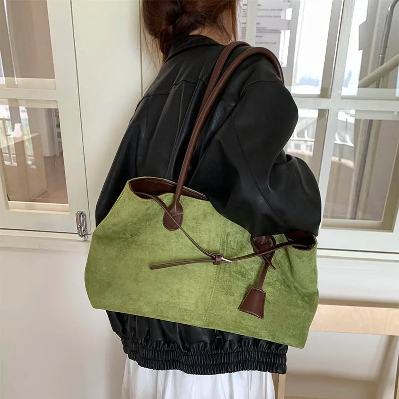 LEFTSIDE Damen PU-Leder Schultertasche – Retro Underarm Bag 2025, Luxus Casual Tote für Herbst & Winter