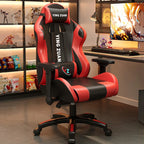 Ergonomischer Bürostuhl aus Leder mit Fußstütze & Rückenlehne – Höhenverstellbarer Drehstuhl mit Armlehnen & Rollen für Homeoffice & Büro